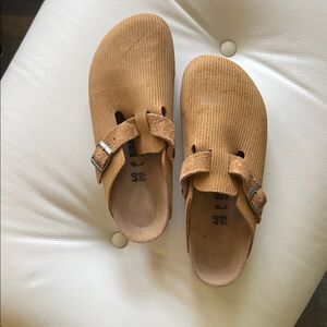Birkenstock Camel Suede Mules/Clogs